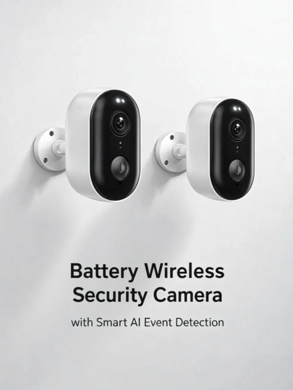 Set of 2 HD Wireless 2Way Audio Security Camera Indoor/Outdoor Smart Battery Cam